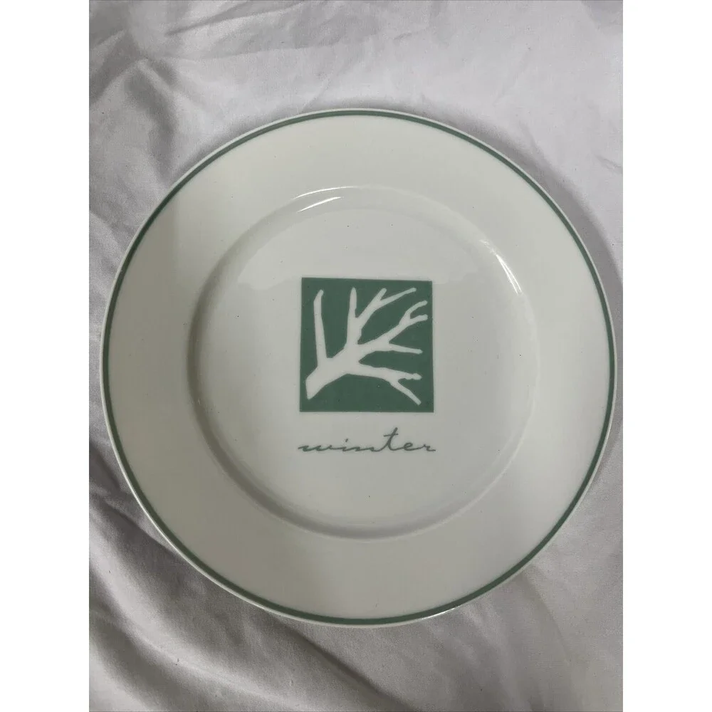 Pier 1 Four Seasons‎ Salad Plates 7 3/4” Set of 4 Winter Spring Autumn x2 READ
